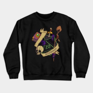 D20 Necromancer Fantasy dice Crewneck Sweatshirt